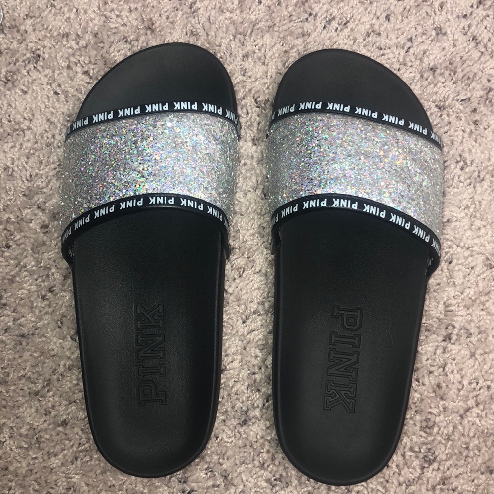 Victoria secret PINK glitter slides